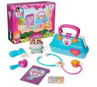 Vida The Vet, Sac vétérinaire avec 5 Accessoires de kit de médecin vétérinaire, 1 Jouet en Peluche Pop-Corn et décalcomanies, pour Jeux de Costumes, Jouets pour garçons et Filles A