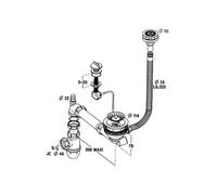 Vidage automatique 1 bac CUIPD017 / CUIPD269 pour évier V&B SUBWAY PURE - Siphon gain de place