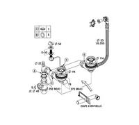 Vidage automatique 2 bacs CUIPD018 pour évier Villeroy & Boch SUWAY PURE - Siphon gain de place