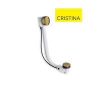 Vidage baignoire à câble 57cm automatique Or Brossé - CRISTINA ONDYNA VB41796P