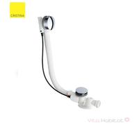 Vidage baignoire automatique 80 cm avec siphon chromé - CRISTINA ONDYNA VB41851