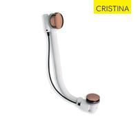Vidage baignoire automatique à cable 80 cm avec siphon orientable Or Rose Brossé - CRISTINA ONDYNA VB41734P