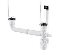 Vidage chaînette complet Ø60 pour évier LAVELLI inox 2 cuves