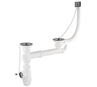 Vidage complet NF pour évier 2 bacs Ø60 mm entraxe réglable NOYON & THIEBAULT