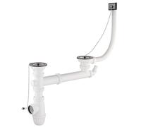 Vidage complet NF pour évier 2 bacs Ø60 mm entraxe réglable NOYON & THIEBAULT