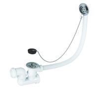 Vidage de baignoire et chaîne Wirquin avec siphon réglable blanc 450mm