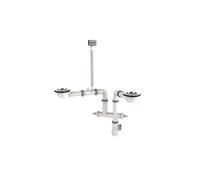 Vidage évier 2 cuves 90 mm avec trop plein