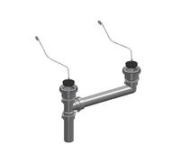 Vidage évier double, sans siphon, sans trop plein, diamètre 70 mm