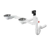 hansgrohe vidage et trop-plein match0 43928000 chromé , manuel, pour double vasque SilicaTec