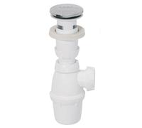 Vidage pour lavabo avec trop-plein intégré et bonde clapet quick-clac Wirquin 30723121, blanc