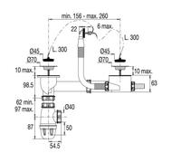 Vidage - VALENTIN - 00 784500 000 00 - kit extra-plat - réglable - pour évier 2 cuves