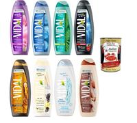 Vidal Bagnoschiuma Lot de 8 flacons de 500 ml de bain moussant pour le bain + polpa Italian Gourmet 400 g