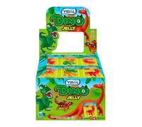 Vidal Dino Jelly Friandises en forme de dinosaures Saveur fraise Format de 66 pièces