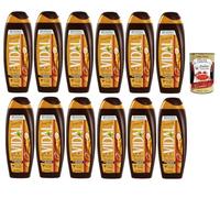 Vidal Docciaschiuma Olio di argan vellutante Lot de 12 gels douche à l'huile d'argan Poudre liquide Soin et nettoyage du corps + Italian Gourmet Polpa 400 g