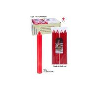 Vidal Lot de 4 bougies Bougie Bougie Blanc/Rouge 17 cm