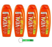 Vidal Lot de 4 gels douche Bagnodoccia/mousse de douche à l'orange et au citron vert 250 ml + porte-clés Beni Culinari