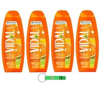 Vidal Lot de 4 gels douche Bagnodoccia/mousse de douche à l'orange et au citron vert 500 ml + porte-clés Beni Culinari