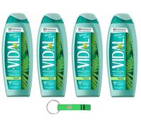 Vidal Lot de 4 gels douche bagnodoccia/mousse de douche au musc blanc 250 ml + porte-clés Beni Culinari