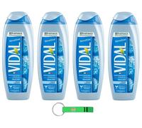 Vidal Lot de 4 gels douche Bagnodoccia/mousse de douche avec talc 250 ml + porte-clés Beni Culinari