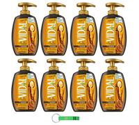 Vidal Lot de 8 savons liquides à l'huile d'argan/sapone liquide 300 ml + porte-clés Beni Culinari