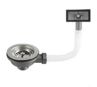 Vidange d'évier en acier inoxydable avec trop-plein, diamètre de 114 mm, compatible avec les éviers de cuisine et de salle de bains standard pour une évacuation efficace de l'eau et une prévention des