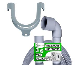 Vidange Tuyau Machine à Laver et Lave-Vaisselle Universel 2 m Ø19/22 mm avec Code Original 1118270006 1118270030 8996461308406 C00318230 pour AEG pour Whirlpool - Garantie de 5 Ans - ONIX TECH