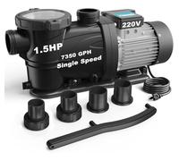 VIDAPOOL Pompe de piscine enterrée auto-amorçante à haut débit, gris argenté