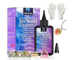 VidaRosa Résine UV 100 g de type dur transparente pour l'art en résine, la fabrication de bijoux, les travaux manuels, le moulage et le revêtement, résine UV à durcissement rapide,