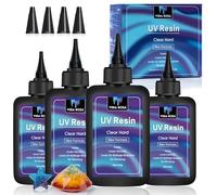 VidaRosa Résine UV 400g de type dur Cristal Clair pour Coulée & Revêtement/Moules/Fabrication de pendentifs de bijoux, boucles d'oreilles, bracelets/Loisirs créatifs DIY, Séchage rapide