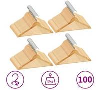 vidaXL 100-delige Kledinghangerset anti-slip hardhout289913 Brun G