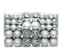 vidaXL 100x Boules de Noël Argenté Décor Ornements Sapin Arbre Fête Maison argenté G