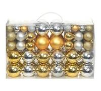 100x Boules de Noël Argenté/Doré Ornements Sapin Arbre Décor Maison