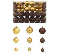100x Boules de Noël Marron/Bronze/Doré Décor Ornements Sapin Maison