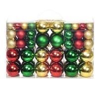 vidaXL 100x Boules de Noël Rouge/Doré/Vert Ornements Sapin Arbre Décor Maison Multicolore G