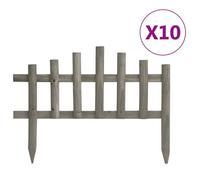 vidaXL 10x Bois de Sapin Bordure de Jardin Rebord de Jardin Bordure d' Herbe Pelouse Extérieur Parterre de Plantes 314847