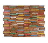 vidaXL 10x Bois de Teck Solide Panneaux de Revêtement Mural Décoration Murale Carreaux de Revêtement Salon Maison Intérieur 1,03 m²