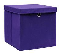 vidaXL 10x Boîtes de Rangement avec Couvercles Coffres de Rangement Boîtes d'Emballage Stockage Chaussettes Sous-vêtements 28x28x28 cm Violet