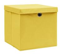 vidaXL 10x Boîtes de Rangement avec Couvercles Coffres de Rangement Boîtes d'emballage Stockage Foulards Chaussettes sous-vêtements 28x28x28 cm Jaune