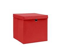 Boîtes de rangement avec couvercles 10 pcs 28x28x28 cm Rouge