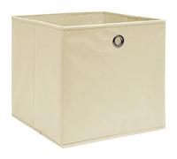 vidaXL 10x Boîtes de Rangement Coffres de Rangement Boîtes d'emballage Stockage Foulards Chaussettes sous-vêtements Tissu Intissé 28x28x28 cm Crème