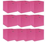 vidaXL 10x Boîtes de Rangement Pliable Organisateur Bac de Stockage Coffre de Rangement Chaussettes Sous-vêtements Foulards Rose 32x32x32 cm Tissu