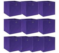 vidaXL 10x Boîtes de Rangement Pliable Organisateur Bac de Stockage Coffre de Rangement Chaussettes Sous-vêtements Foulards Violet 32x32x32 cm Tissu
