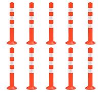 vidaXL 10x Bornes de Contrôle du Trafic Panneaux de Sécurité Poteaux d'Arrêt Signalisation Circulation Avertissement Entrepôt Parking 75 cm PE