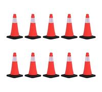 vidaXL 10x Cônes de Signalisation Réfléchissants à Base Lourde Cônes de Marque Cônes d'Avertissement Chantiers de Construction 50 cm