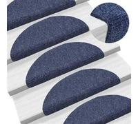 vidaXL 10x Tapis Autoadhésifs de Marches Protecteur d'Escalier Couvre-marches Tapis de Marche Insonorisant Antidérapant Aiguilleté Bleu 56x17x3 cm Bleu G
