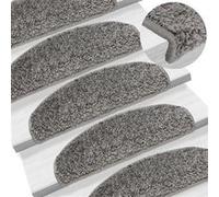 vidaXL Tapis d'escalier 10 pièces 65 x 21 x 4 cm Gris Demi-rond Grand 149799