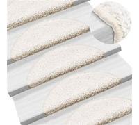 vidaXL 10x Tapis d'Escalier Moquettes de Marches Protections d'Escalier Décorations d'Escalier Antidérapant Intérieur 56x17x3 cm Blanc 149795 Blanc G