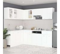 vidaXL 11-delige Keukenkastenset bewerkt hout wit3067663 Blanc G