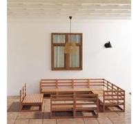 vidaXL 11-delige Loungeset massief grenenhout honingbruin3075887 G