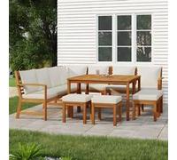 Vidaxl Ensemble À Dîner De Jardin Avec Coussins 11 Pcs Bois D'acacia